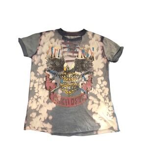 Affliction AC Sky Rider Motorcycle Eagle Distressed Size S Bleach